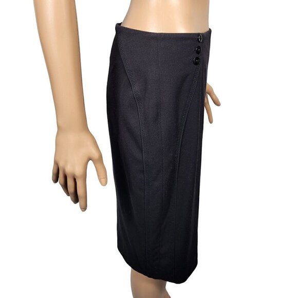 White House Black Market Women's Button Accent Back Slit Pencil Skirt Size 6 - Picture 5 of 12